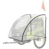 BellaFurn Wasserdichter Regenschutz für Kinderfahrradanhänger | Farbe: Transparent | Abmessungen: 61x76x61 cm