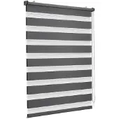 Sekey Doppelrollo Klemmfix ohne Bohren für Fenster, Doppelrollo 75 cm breit, Duo Rollo Jalousie Sonnenschutz, 75x150cm, Dunkelgrau
