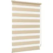 Sekey Doppelrollo Klemmfix ohne Bohren für Fenster, Doppelrollo 55 cm breit, Duo Rollo Jalousie Sonnenschutz, 55x130cm, Gelbleinen
