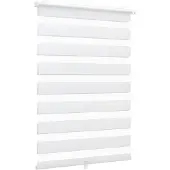 Sekey Doppelrollo Klemmfix ohne Bohren Doppelrollo Duo Rollo Schnurlos Rollo Faltrollo 105x130cm, Weiß