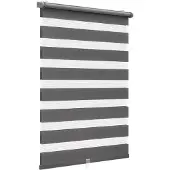Sekey Doppelrollo Klemmfix ohne Bohren Doppelrollo Duo Rollo Schnurlos Rollo Faltrollo 80x210cm, Dunkelgrau