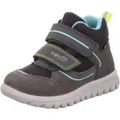 Superfit Sport7 Mini GTX Wasserdichte Mid-Kinder Sneaker, Grau/Gelb, 23, Kinderschuhe