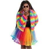 Coppens Regenbogen Kunstfelljacke