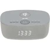 AIC 28 BT Radiowecker mit Bluetooth Qi-Ladefunktion Dimmbares Display 2 Weckzeiten grau
