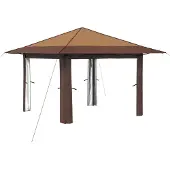 vidaXL Gazebo ohne Seitenwand Beige und Braun