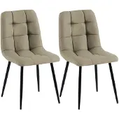 CLP 2er Set Esszimmerstühle Tilde gepolstert mit Rückenlehnen bis 150 kg belastbar taupe Material Stoff