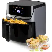 Domo Heissluft-Fritteuse 2800 W Schwarz, Silber