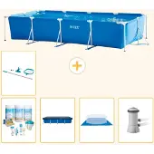 Intex Rechteckiger Frame Pool - 450x220x84 cm - 6-teilig S21132