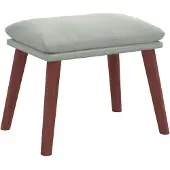 vidaXL Relaxsessel mit Hocker Hellgrau Samt