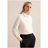 Seidensticker Hemdbluse "Schwarze Rose", Damen, Gr. L (40), weiß (sanftes weiß), 100% Polyester, unifarben, regular fit, ohne Ausschnitt, Blusen Hemdbluse, 1/1 Kragen Uni