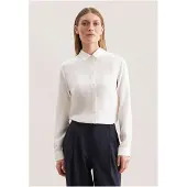 Seidensticker Hemdbluse , Damen, Gr. XS (34), beige (ecru), 100% Viskose, unifarben, regular fit, ohne Ausschnitt, Blusen Hemdbluse, 1/1 Kragen Uni