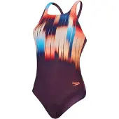 Speedo - "Medalist" Badeanzug für Damen (Pflaume/Rot)