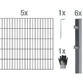 GAH Alberts Doppelstabmattenset, Stahl, 100 cm, anthrazit - schwarz