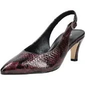 Gabor Pumps aus Leder mit glänzender Reptil-Optik, spitzer Form, Fersenriemen und schlankem Absatz