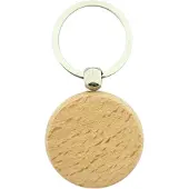 Combicraft Holz Schlüsselanhänger Rund 40x40 mm - 25 Stück - Ohne Aufdruck
