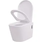 Helloshop26 - Wandhängendes WC Hänge-WC-Becken Badezimmerkeramik weiß 02_0003571