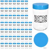 MamboCat 54er Set Ida Aufbewahrungsglas 0,5L Vorratsgläser blau Müsli Nüsse
