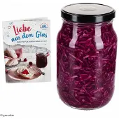 MamboCat Einmachglas 1,7L Vorratsglas TO100 Deckel schwarz Rezeptheft Einkochen
