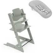 Stokke Tripp Trapp Bundle Treppenhochstuhl inkl. Newbornset Light Grey & Babyset, gruen