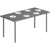 Outsunny GARTENTISCH Metall Stahl Dunkelgrau