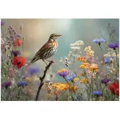 WALLARENA Fototapete Vogel in Beige | Gr.: 300 x 210 cm