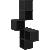 vidaXL Wand-Eckregal Schwarze Eiche 48 x 48 x 120 cm Holzwerkstoff
