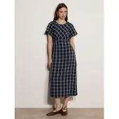 Apricot Midikleid "Karomuster-Midaxi-Kleid" mit Puffärmeln