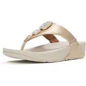 FitFlop Lulu Metallic Zehenstegsandalen mit auffälligen Kristallen GOLD 40
