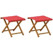 vidaXL Liegestuhl 2 pcs Massives Eukalyptus Holz Rot