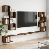 vidaXL Wandmontiertes TV-Regal Altholz 160 x 15 x 94 cm Holzwerkstoff