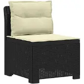 vidaXL 1-Sitzer Garten-Sofa mit Kissen Rattan-Look PP Anthrazit