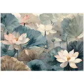 WALLARENA Fototapete Blumen in Grün | Gr.: 200 x 140 cm