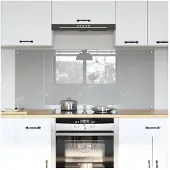 vidaXL Küchenrückwand 2 stk. Hellgrau 70 x 60 cm Gehärtetes Glas