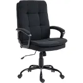 HOMCOM Chefsessel mit Wippfunktion und Armlehnen, Schwarz