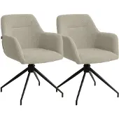 CLP 2er Set Esszimmerstühle Merlinda Teddystoff Stoff HBT: 85x58x60 cm taupe