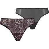 Puma String "WOMEN ANIMAL MESH STRINGS", Damen, Gr. L, schwarz combo, Obermaterial: 90% Polyamid, 10% Elasthan, Unterhosen String