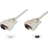 Digitus Datatransfer Verlängerungskabel, D-Sub9/St - D-Sub9/Bu, Beige, 10 m, D-Sub9, D-Sub9, Männlich, Weiblich