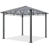 TOOLPORT Gartenpavillon 3x3 m Alu-Rahmen, Polycarbonat Dach ca. 8mm