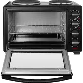 Ecg ETH 3001B Minibackofen mit Kochplatte, Farbe:Schwarz