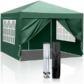 Sonstiges Faltpavillon 3x3m Höhenverstellbar Wasserdicht mit 4 Seitenteilen Grün