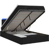 vidaXL Ottoman-Bett mit Matratze und LED Schwarz 120 x 190 cm Stoff