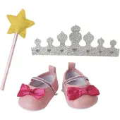 Heless Puppen-Accessoires-Set "Prinzessin Lillifee", 3-teilig : Ballerinas, Glitzerkrone und Zauberstab
