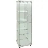 PXloue VITRINE mit LED-Beleuchtung - Staubdicht Weiß für Wohnzimmer