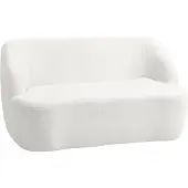 HOMCOM 2-SITZER-SOFA 142 cm Couch Polstersofa mit Armlehne, geschwungenem Design Creme
