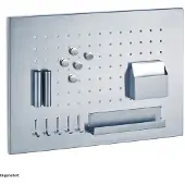 Zeller -Presente Memobord Edelstahl 50 x 35 cm mit Utensilien wie Magnete, Schlüsselhaken