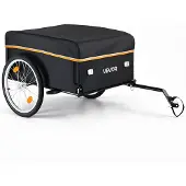 Vevor Fahrradanhänger Lastenanhänger Faltbarer Transportanhänger 59 kg, Kohlenstoffstahl & 600D Oxford, Mit Regenschutz Deichsel & 4 Reflektoren, Für 22-28 Zoll Räder, Fahrradwagen für Transport