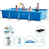 OEM Rechteckiges Schwimmbecken 450x220x84 cm - Schwimmbad Kombinationsset