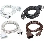 Kopp 143201018 Verlängerung, Schutzkontakt-Stecker und Schutzkontakt-Kupplung mit 3m Leitung, erhöhter Berührungsschutz, Farbe: weiß - 10 Stück