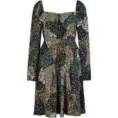 Apricot Minikleid "Patchwork Kleid" mit Blumen- und Zebramuster