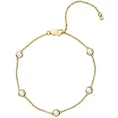Hot Diamonds - Gold-plated bracelet with topaz and genuine diamond Gemstone DL698